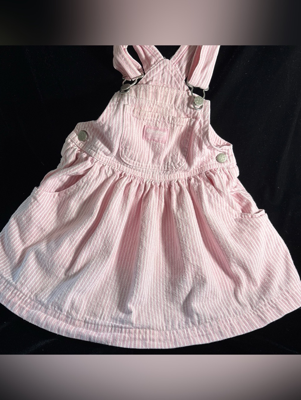 OshKosh B'gosh Pink and White Striped Overalls